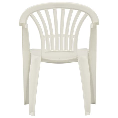 Stackable Garden Chairs 45 pcs Plastic White