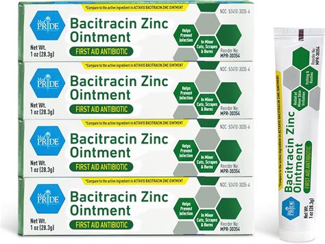 Amazon.com: MED PRIDE Bacitracin Zinc Ointment, Antibiotic Cream for Wounds, Burns, Cuts, 144 ...