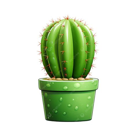 Small Potted Cactus Plant With Spiny Green Leaves Adding A Natural ...