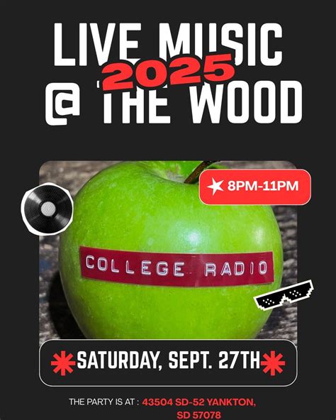COLLEGE RADIO LIVE @ THE COTTONWOOD, 43504 SD Highway 52, Yankton, SD ...