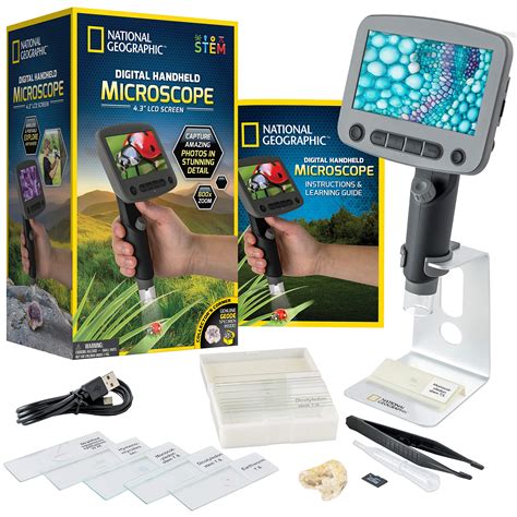 National Geographic Digital Microscope For Kids 40 Piece Handheld ...