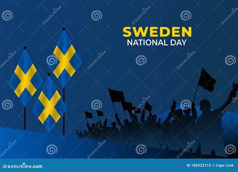 Vector Illustration of Sveriges Nationaldag. Sweden National Day Stock ...