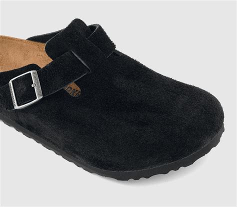 BIRKENSTOCK Boston Clogs Suede Black - Transitional Footwear