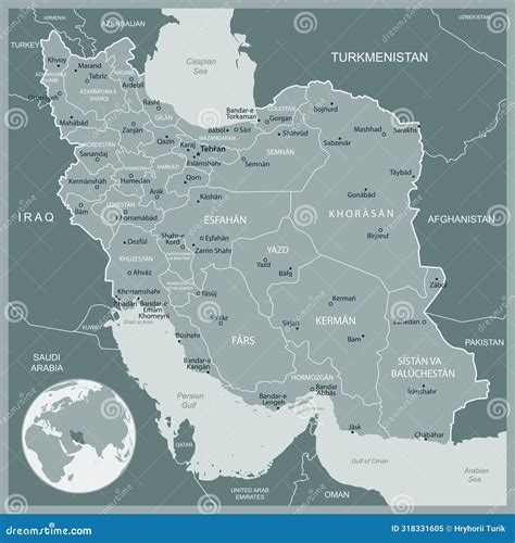 Iran - Detailed Map with Administrative Divisions Country. Vector Illustration Stock ...