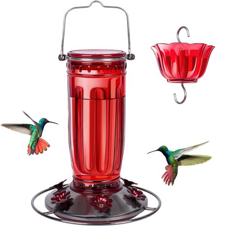 Buy Kingsyard Glass Hummingbird Feeder for Outdoors Wild Bird Feeder ...