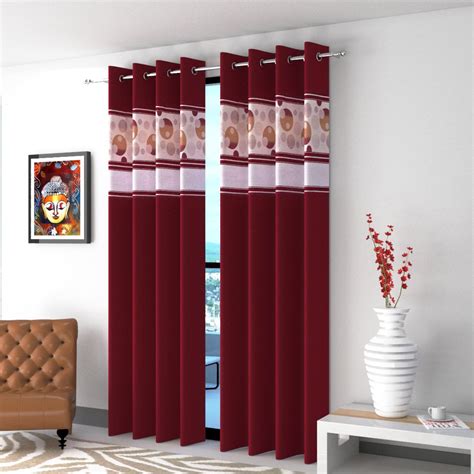 Buy Beautiful Long Crush Patch Window Door Curtains (Set of 2)- 4 X 7 ...