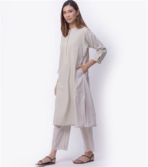Earl Grey Cotton Kurta & Palazzo Pants Set – Tulsi Online