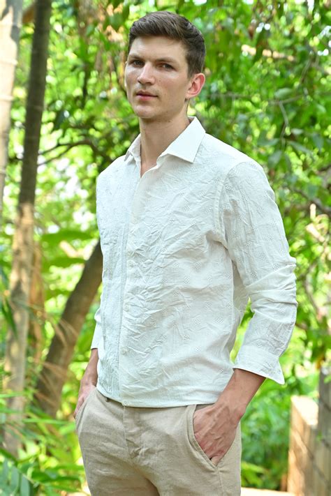 Ashly - Cotton Blend Crotchet Shirt - White – POE.NET