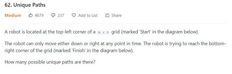 Image result for Unique Paths 2 LeetCode