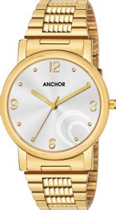 Anchor Quartz 23.5K Original Gold Plated Stainless Steel Wrist Watch ...