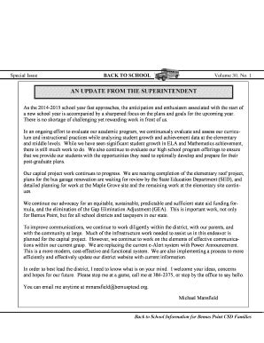 Fillable Online bemusptcsd AN UPDATE FROM THE SUPERINTENDENT - Welcome ...