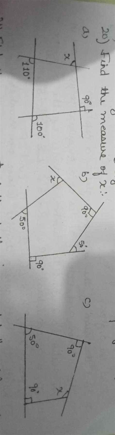 20) Find the measure x - Brainly.in