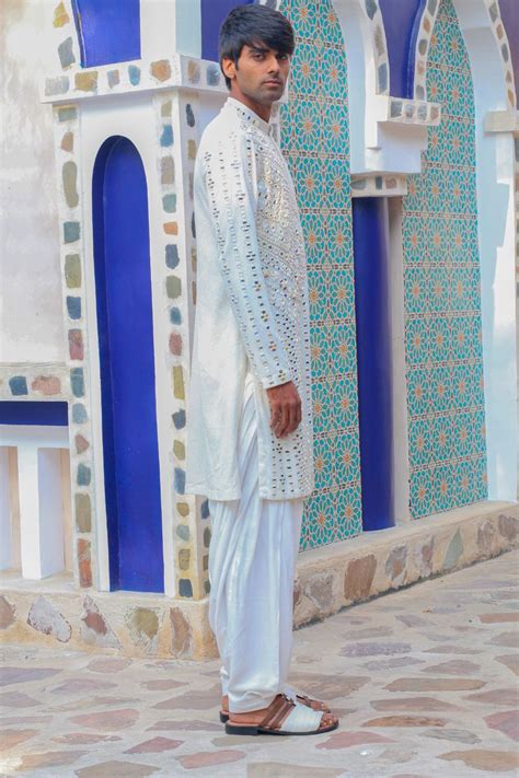 Ivory Mirror Kurta With Salwar – Auraya Fashion