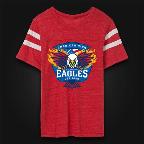 AH Eagles Football T-Shirt (Red) - American High American High