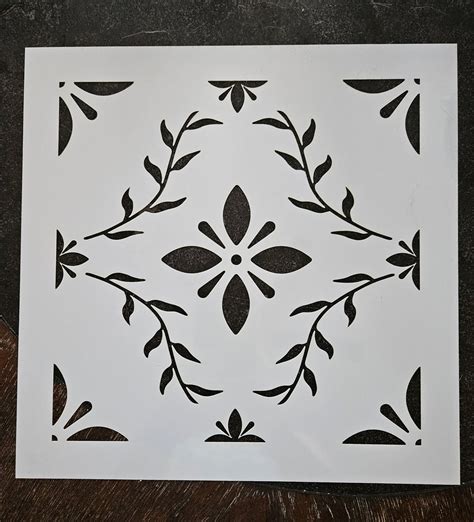 COTTAGE Garden Tile Stencils - Floor Stencil - Tile Painting - Wall St ...