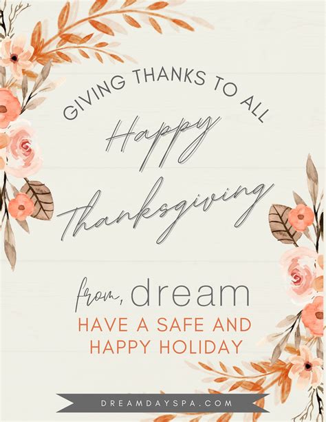Happy Thanksgiving | dreamdayspa.com