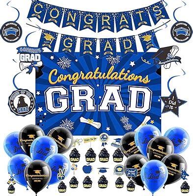 TINYFUN Graduation Decorations 2025 Blue and Gold Class of India | Ubuy