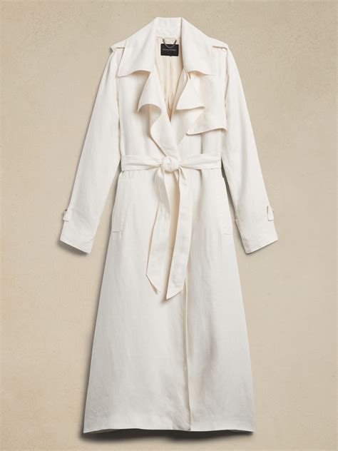 Silvia Linen Trench Coat | Banana Republic