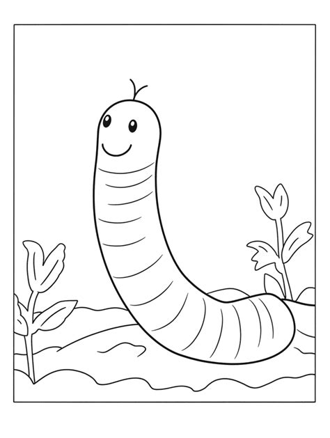 Worm Coloring Pages Worms Earthworm Color Bookworm Print Template ...