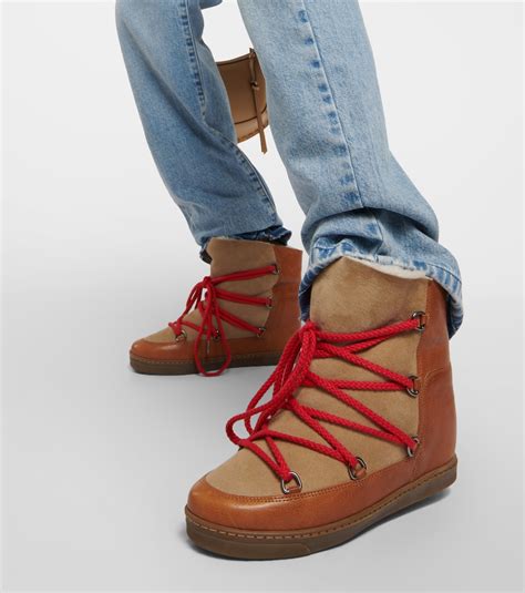 Nowles leather snow boots in brown - Isabel Marant | Mytheresa