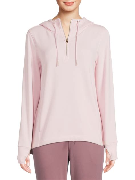 Avia Women's Mink Back Quarter Zip Hoodie With Thumbholes - Walmart.com