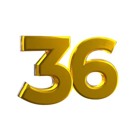 Mental Yellow color 36 3D number 11016814 PNG
