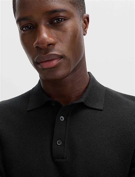 Buy Cotton Rich Regular Fit Knitted Polo Shirt at Marks & Spencer