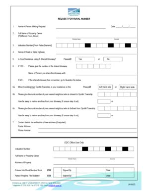 Fillable Online Rural Number Request Form Fax Email Print - pdfFiller