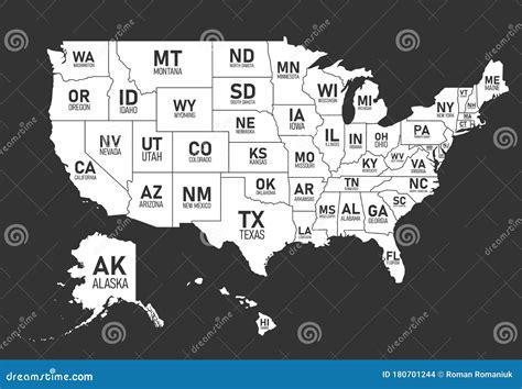 Usa Map With Abbreviation