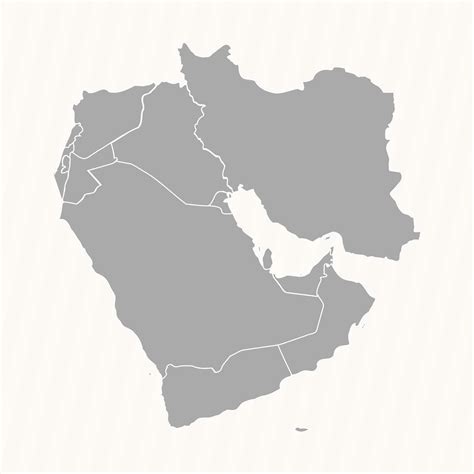 Detailed Map of Middle East With Countries 25840800 Vector Art at Vecteezy