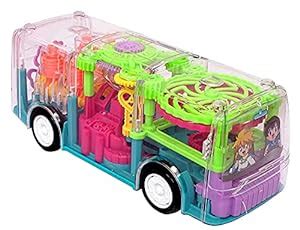 JUBLYN Transparent 3D Bus Toy 360 Degree Rotation, Gear Simulation ...