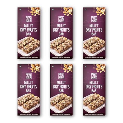 Kiru Millet Dry Fruits Bar | Pack of 6 | Gluten Free | Nutritious Bar ...