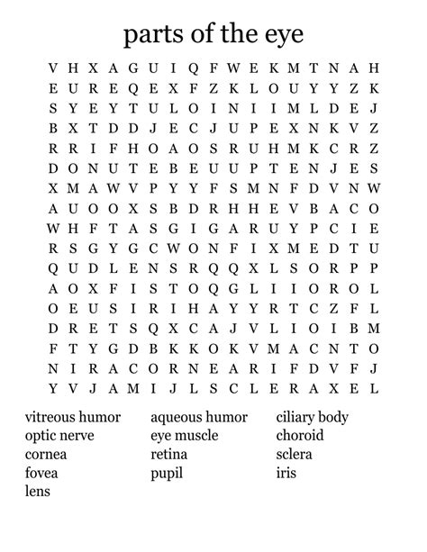eye and ear Crossword - WordMint