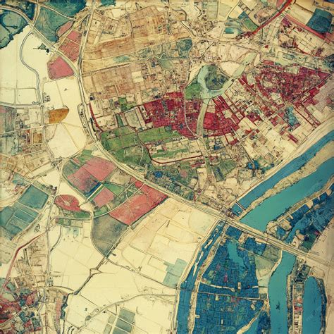 A map with GIS overlays displaying historical land use changes and development | Premium AI ...