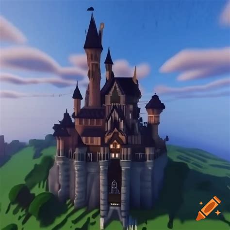 Large castle design created in Minecraft on Craiyon