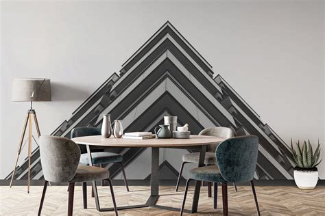 3D Building Wallpaper for Walls | Low Angle Triangle Mural