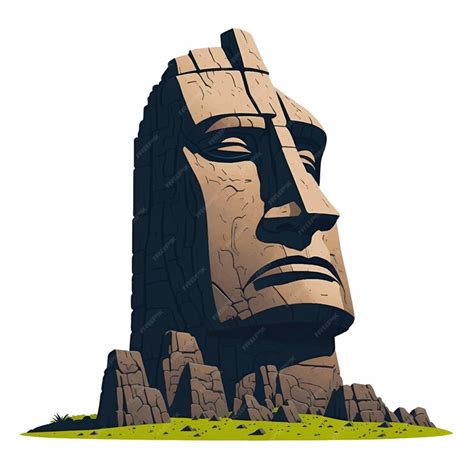 Vector illustration of moai statue moai towering statue are stone ...