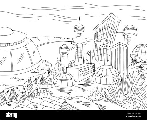 Underwater City Drawing