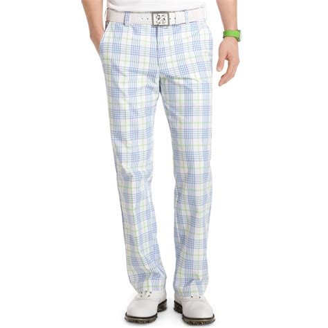 Lyst - Izod Flatfront Plaid Performance Golf Pants in Blue for Men