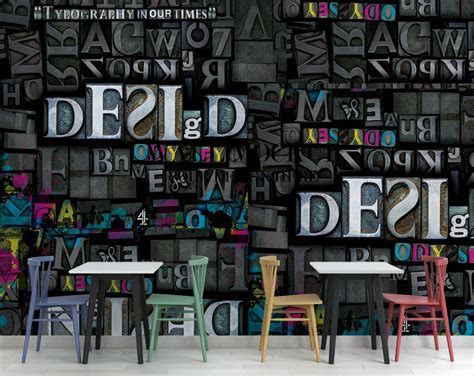3D Alphabets Design Pattern Wallpaper – Home Decoram