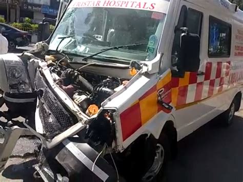 Surat Collectorate office accident, two injured as ambulance collides ...