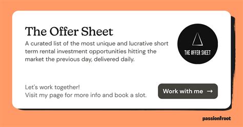 The Offer Sheet | Passionfroot