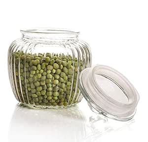Buy Shivaaro Pop Glass Jar with Glass Airtight Lid 500 ml Transparent ...