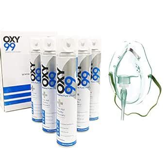 OXY99 Portable Oxygen - Pack of 6 with mask (900 Inhalation/Puff) ING ...