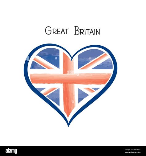 UK flag vintage. Great Britain national british flag and love heart ...