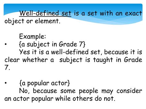 Well-defined sets | PPTX