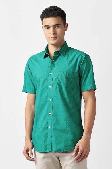 Buy Men Green Slim Fit Print Half Sleeves Casual Shirt Online - 949577 ...