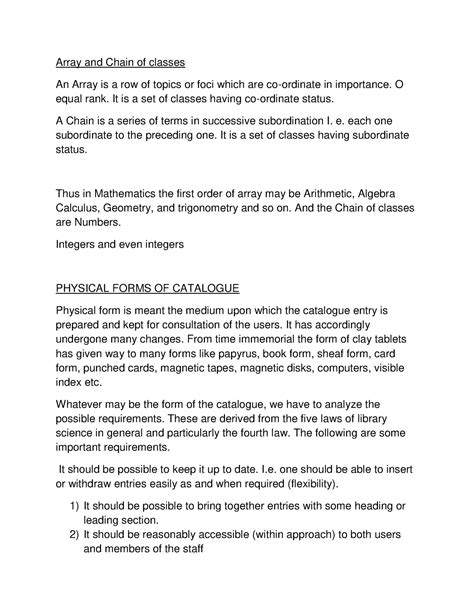 Array and Chain of classes - O equal rank. It is a set of classes ...