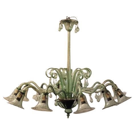 Murano Hand Blown Chartreuse Green Glass Chandelier, in stock For Sale at 1stDibs | green murano ...