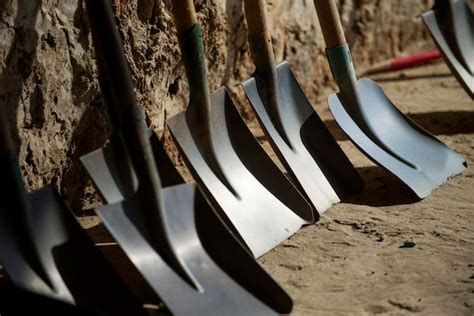 High angle view of spades in warehouse | Premium AI-generated image